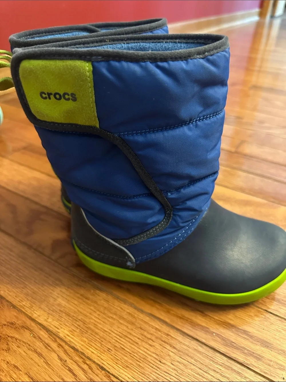 CROCS Kids Blue and Green Winter Boots